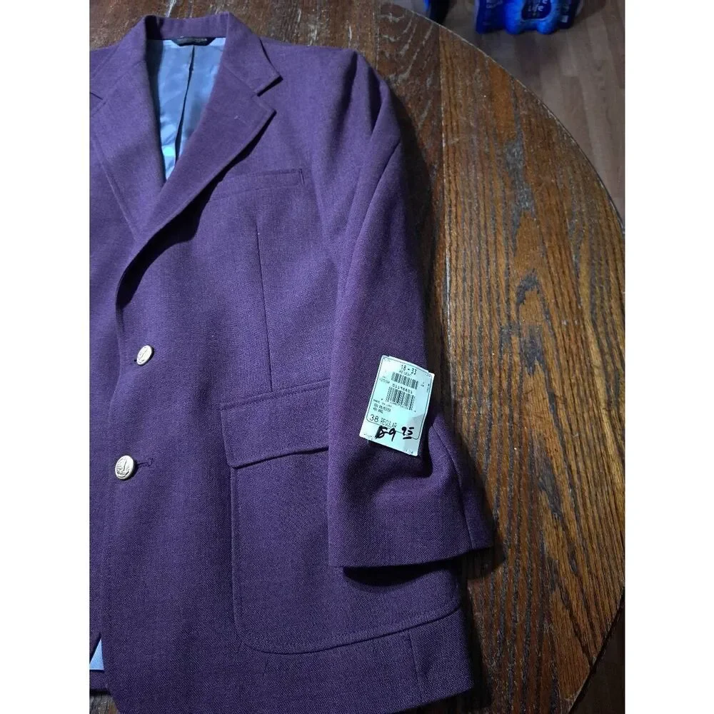 New 38R Regent Burgandy Wine Suit Sports Coat Jacket Blazer NWT Single Breast